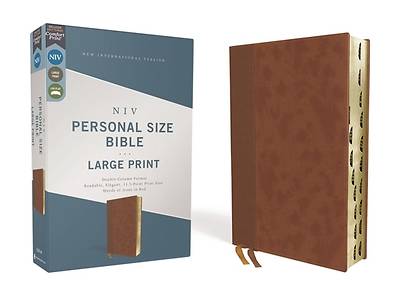 Picture of Niv, Personal Size Bible, Large Print, Leathersoft, Brown, Red Letter, Thumb Indexed, Comfort Print