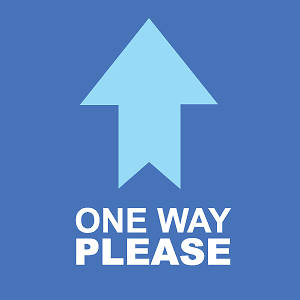 Picture of One Way Please 9"x9" Floor Decal Sign - 2 Pack