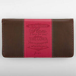 Picture of Checkbook Cover Pink/Brown