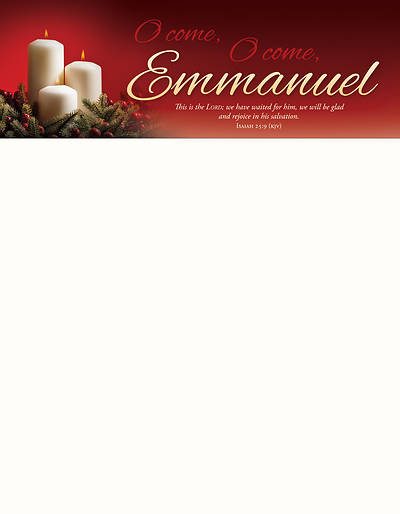 Picture of O come, O come, Emmanuel Christmas Letterhead