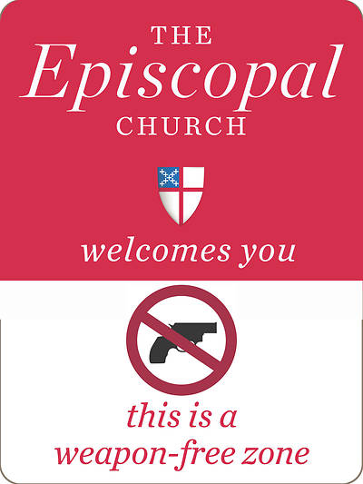 Picture of Weapon-Free Zone Episcopal Church Sticker - Pack of 10