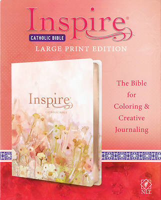 Picture of Inspire Catholic Bible NLT Large Print (Leatherlike, Pink Fields with Rose Gold)