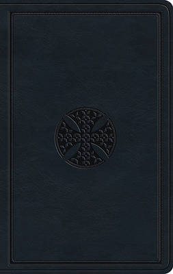 Picture of ESV Large Print Value Thinline Bible (Trutone, Navy, Mosaic Cross Design)