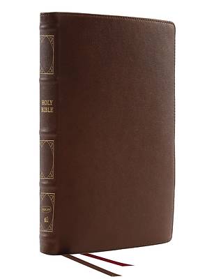 Picture of Nkjv, Thinline Reference Bible, Genuine Leather, Brown, Red Letter, Comfort Print