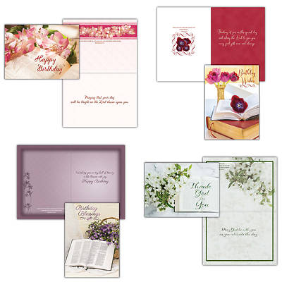 Picture of Bibles and Flowers Birthday Boxed Cards - Box of 12