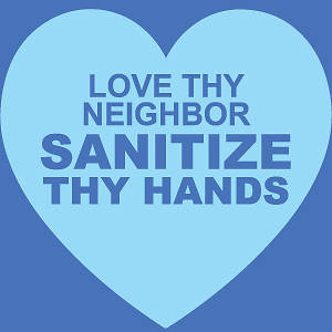 Picture of Hand Sanitizing Station (Love Thy Neighbor) 9"x9" Wall Decal Sign - 2 Pack