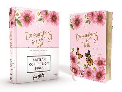 Picture of NIV Artisan Collection Bible for Girls, Cloth Over Board, Pink Daisies, Designed Edges Under Gilding, Red Letter Edition, Comfort Print