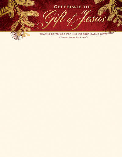 Picture of Celebrate the Gift of Jesus Christmas Letterhead