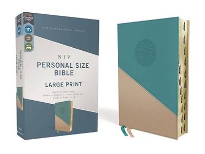 Picture of Niv, Personal Size Bible, Large Print, Leathersoft, Teal/Gold, Red Letter, Thumb Indexed, Comfort Print