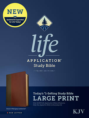 Picture of KJV Life Application Study Bible, Third Edition, Large Print (Red Letter, Leatherlike, Brown/Mahogany)