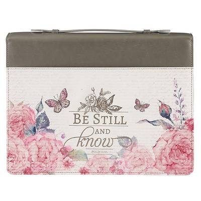 Picture of Bible Cover Be Still Pink Butterfly Medium