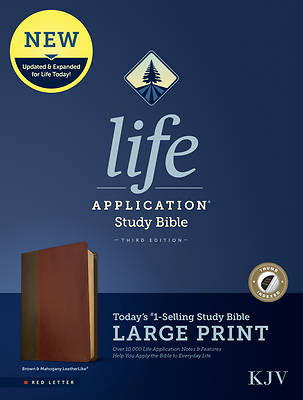 Picture of KJV Life Application Study Bible, Third Edition, Large Print (Red Letter, Leatherlike, Brown/Mahogany, Indexed)