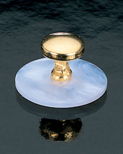 Picture of Pivoting Gold Round Head Collar Button with Medium Post (Pair)