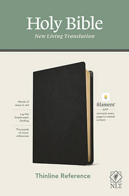 Picture of NLT Thinline Reference Bible, Filament Enabled Edition (Red Letter, Genuine Leather, Black)