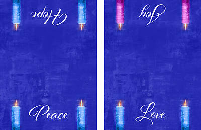 Picture of Four Sided Advent Candles Altar Cloth - Blue