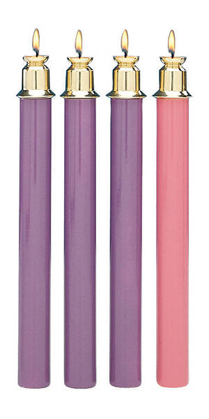 Picture of Will & Baumer 3 Purple, 1 Pink Advent Tube Candle Set