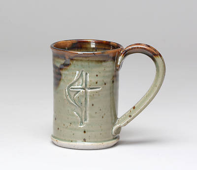 Picture of Cross and Flame Straight Side Ceramic Mug - Green