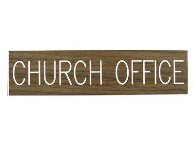 Picture of Church Office Formica Sign 2x8 with Adhesive Back