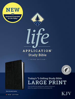 Picture of KJV Life Application Study Bible, Third Edition, Large Print (Red Letter, Bonded Leather, Black, Indexed)