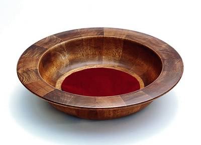 Picture of Maple Offering Plate with Burgundy Felt Pad - Antique Finish
