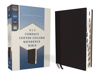 Picture of Niv, Compact Center-Column Reference Bible, Leathersoft, Black, Red Letter, Thumb Indexed, Comfort Print