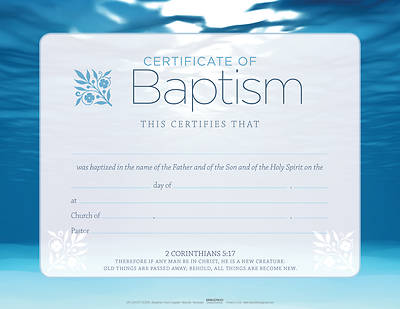 Picture of Blue Flat Baptism Certificate
