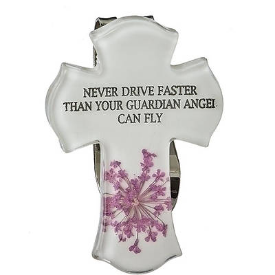 Picture of Never Driver Faster Than Your Guardian Angel Can Fly Visor Clip