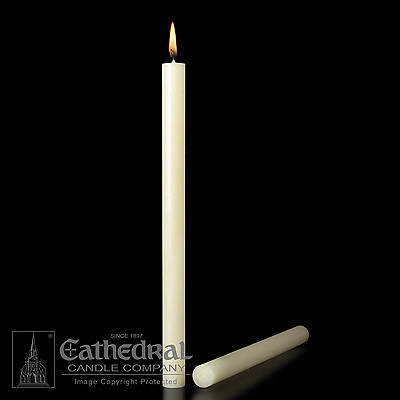 Picture of 100% Beeswax Altar Candles Cathedral 17 x 1 1/4 Pack of 12 Plain End