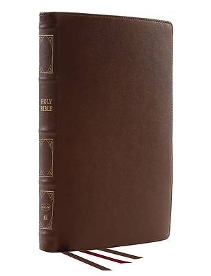 Picture of Nkjv, Reference Bible, Classic Verse-By-Verse, Center-Column, Genuine Leather, Brown, Red Letter, Comfort Print