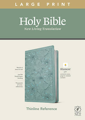 Picture of NLT Large Print Thinline Reference Bible, Filament Enabled Edition (Red Letter, Leatherlike, Floral/Teal)