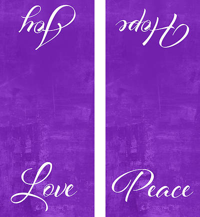 Picture of Four Sided Advent Candles Pulpit Scarf - Purple