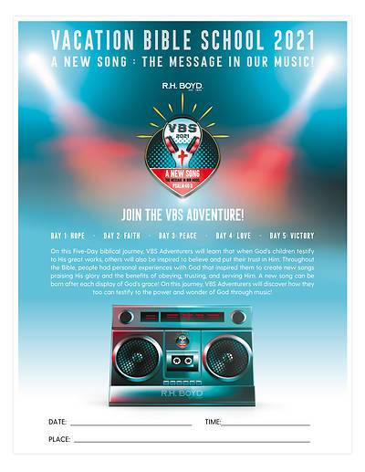Picture of Vacation Bible School VBS 2021 A New Song The Message in Our Music Flyer