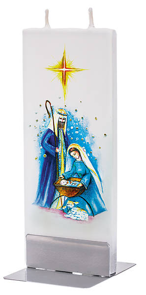 Picture of Handmade Flat Candle Nativity Scene