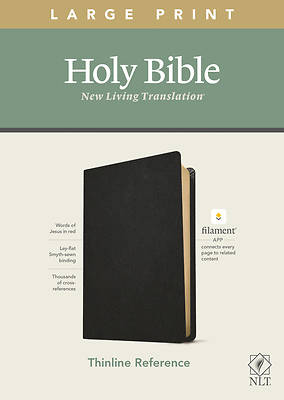 Picture of NLT Large Print Thinline Reference Bible, Filament Enabled Edition (Red Letter, Genuine Leather, Black)
