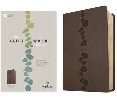 Picture of The Daily Walk Bible NLT (Leatherlike, Stepping Stones Dark Taupe, Filament Enabled)