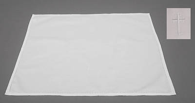 Picture of Cambric Linen Bread Plate Napkin with Latin Cross