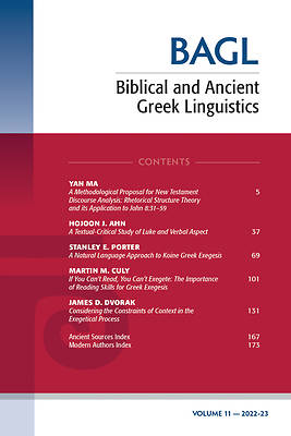 Picture of Biblical and Ancient Greek Linguistics, Volume 11