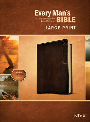 Picture of Every Man's Bible Niv, Large Print, Deluxe Explorer Edition (Leatherlike, Rustic Brown)