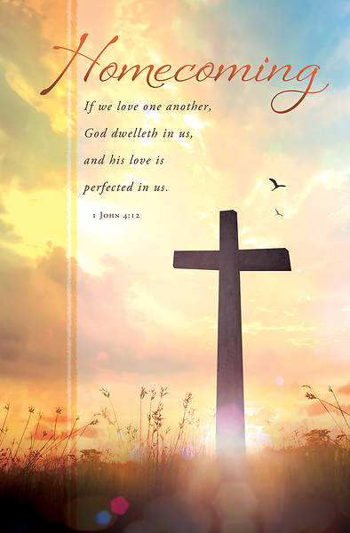 Picture of Cross in Field Homecoming Bulletin Regular 1 John 4:12