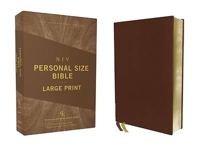 Picture of Niv, Personal Size Bible, Large Print, Genuine Leather, Buffalo, Brown, Red Letter Edition, Comfort Print