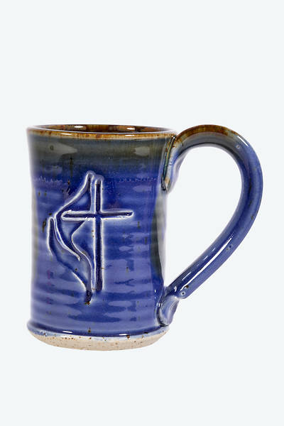 Picture of Cross and Flame Straight Side Ceramic Mug - Blue