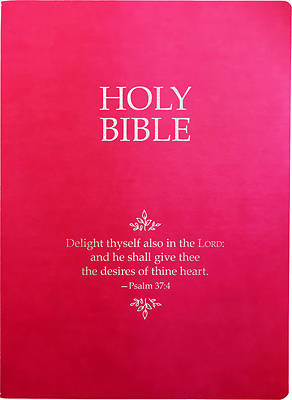 Picture of KJV Holy Bible, Delight Yourself Inthe Lord Life Verse Edition, Large Print, Berry Ultrasoft