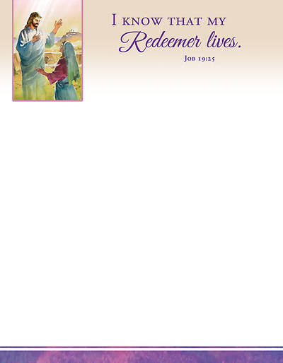 Picture of I Know That My Redeemer Lives Easter Letterhead (Pkg of 100)