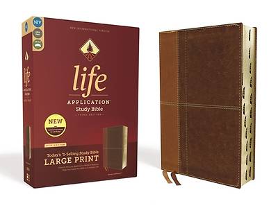 Picture of NIV Life Application Study Bible, Third Edition, Large Print, Leathersoft, Brown, Indexed, Red Letter Edition