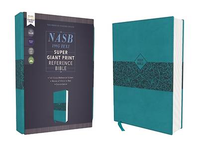 Picture of Nasb, Super Giant Print Reference Bible, Leathersoft, Teal, Red Letter Edition, 1995 Text, Comfort Print