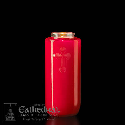 Picture of Cathedral 5-Day Glass Offering Candle - Ruby
