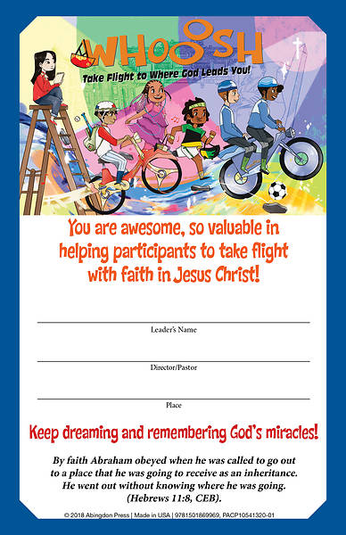 Picture of Vacation Bible School (VBS) 2019 Whooosh Leader Certificates (Pkg of 12)