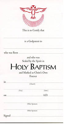 Picture of Godparents Certificate (Package of 25)