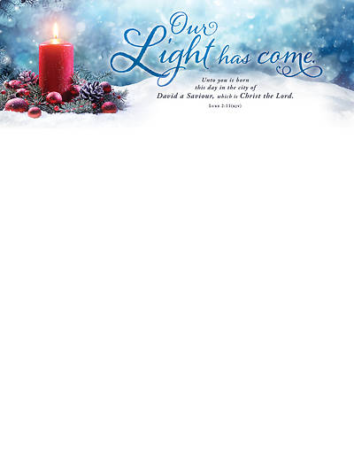 Our Light Has Come Christmas Letterhead