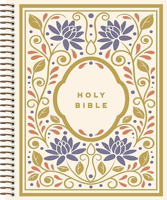 Niv, Journal the Word Bible, Double-Column, Spiral-Bound Edition, Hardcover Spiral, Multi-Floral, Red Letter, Comfort Print
